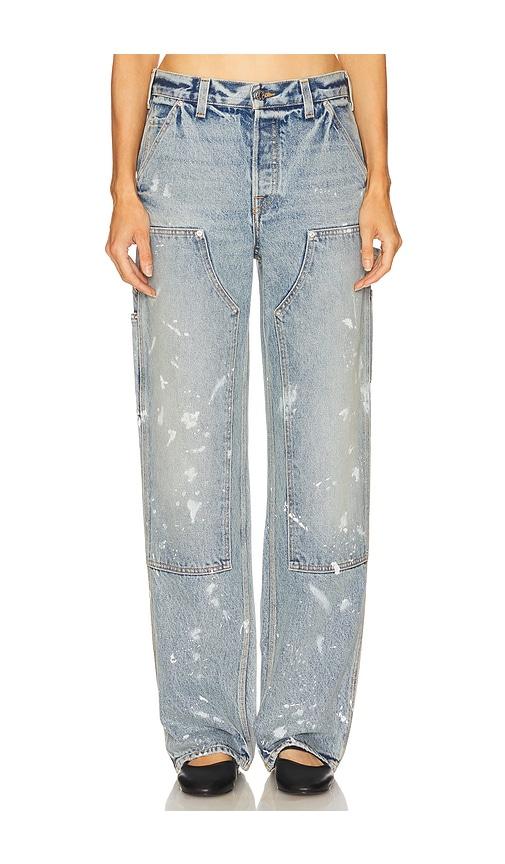 grlfrnd bella low rise boyfriend carpenter in blue. - size 24 (also in 25)