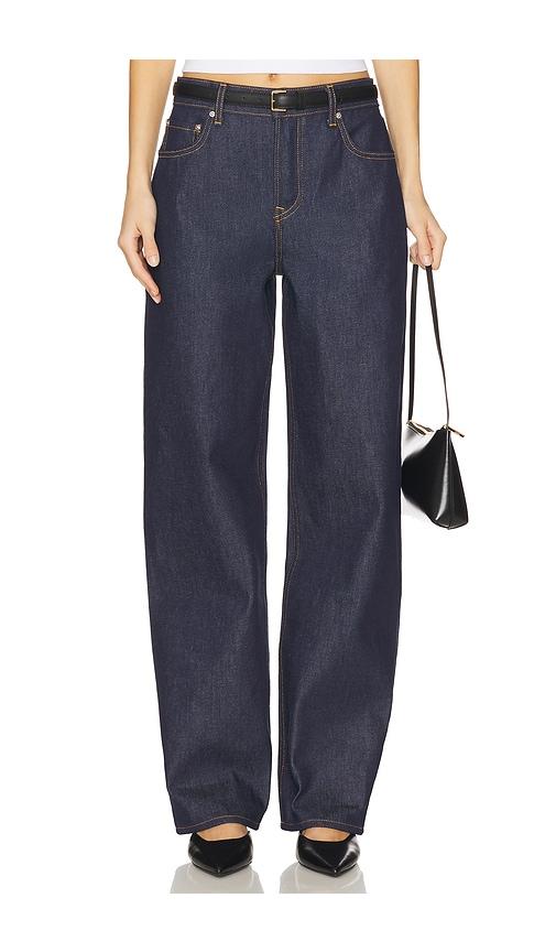 grlfrnd bella low rise boyfriend jeans in blue. - size 23 (also in 24, 27)