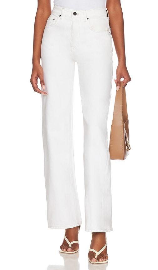 grlfrnd brooklyn high rise straight jeans in white. - size 30 (also in 31, 32)
