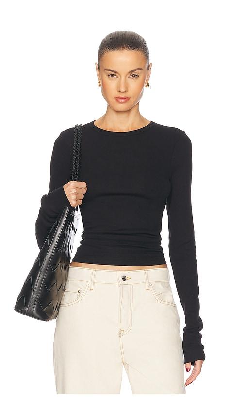 grlfrnd crew neck extra long sleeve tee in black. - size l (also in m, s, xl, xs, xxs)