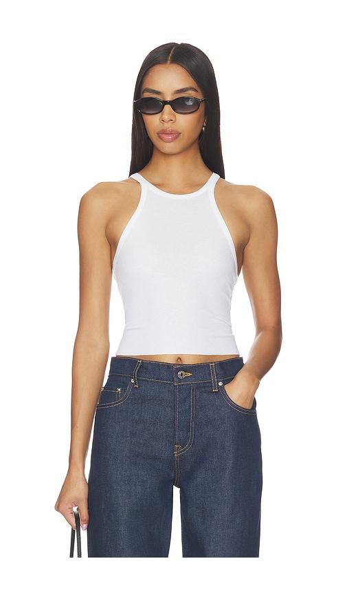 grlfrnd cropped racer tank in white. - size m (also in xl)