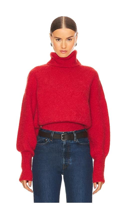 grlfrnd elya turtleneck sweater in red. - size m (also in s)