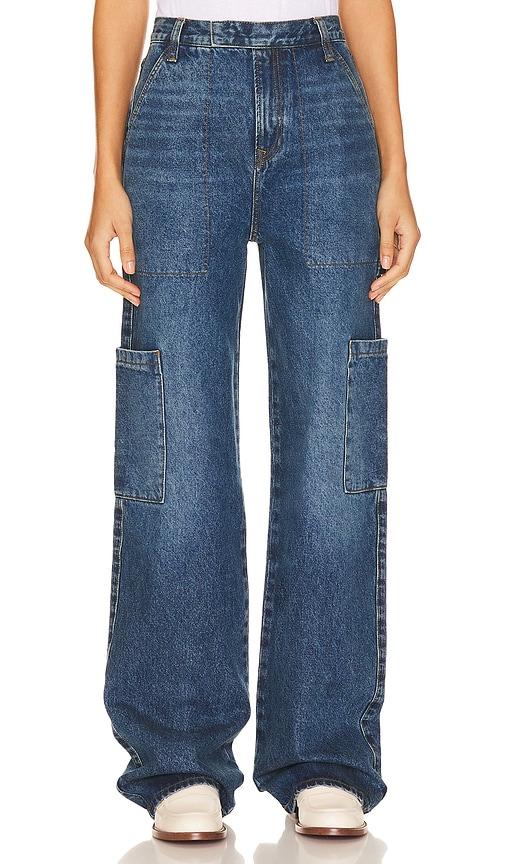 grlfrnd elyse trouser cargo jeans in blue. - size 25 (also in 26, 27)