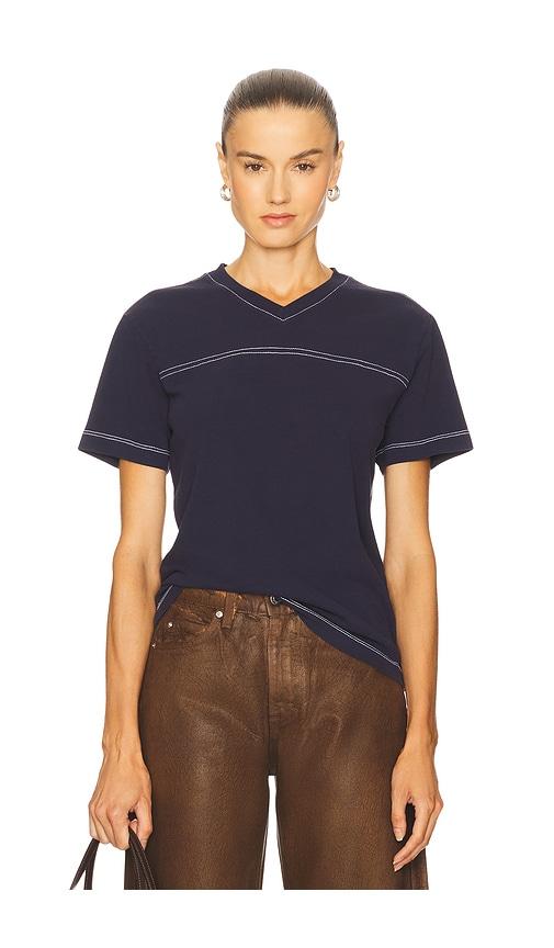 grlfrnd football tee in navy. - size xs (also in xxs)