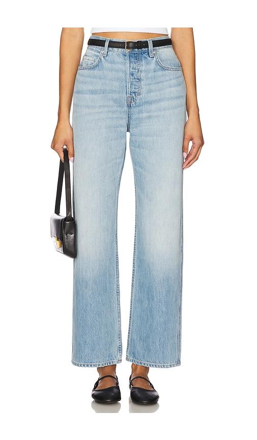 grlfrnd graham high rise straight jeans in blue. - size 24 (also in 25, 27, 28)