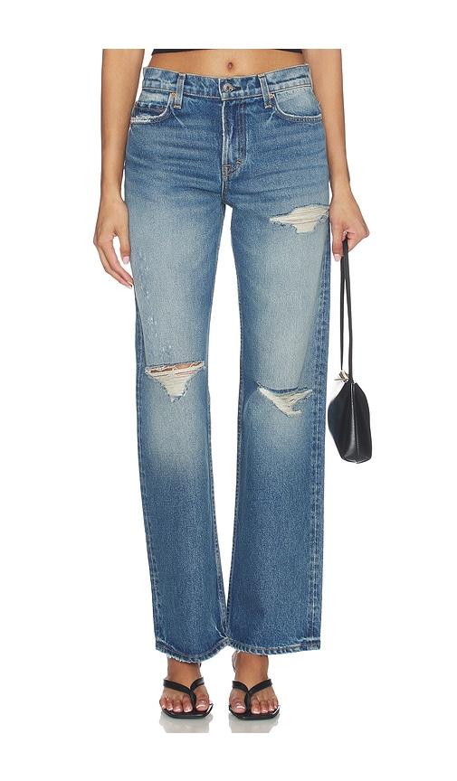grlfrnd graham low rise straight in blue. - size 23 (also in 24, 25, 26, 27, 28, 30, 31)