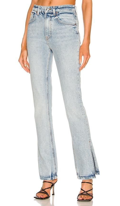 grlfrnd harlow high rise boot jeans in denim-light. - size 30 (also in 31, 32)