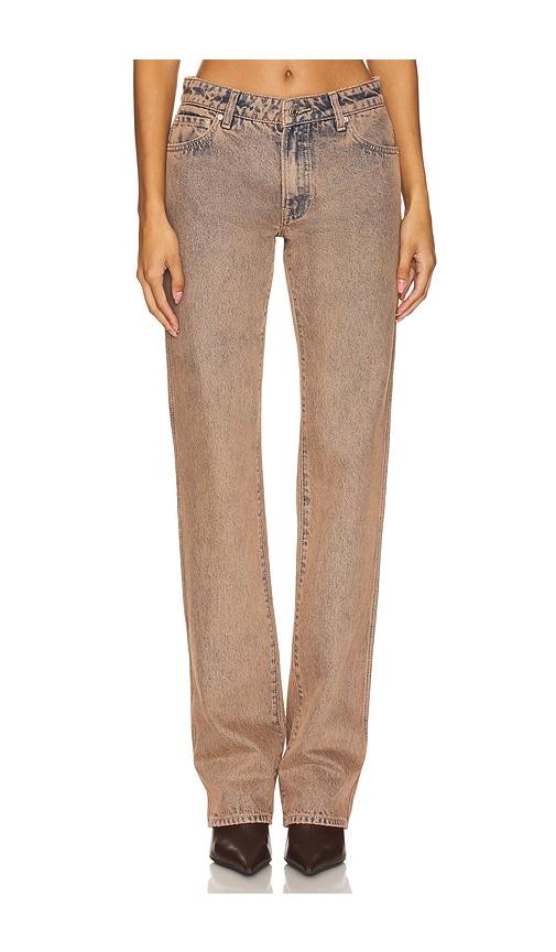 grlfrnd isabel low rise straight jeans in brown. - size 23 (also in 24, 25, 26, 27, 28, 31)