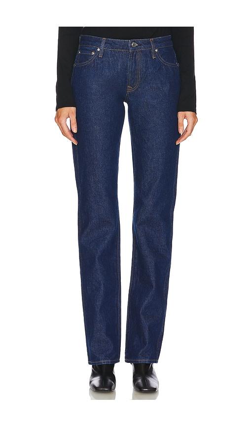 grlfrnd isabel low rise straight jeans in denim-dark. - size 23 (also in 24, 26, 27, 28, 29, 30, 31, 32)