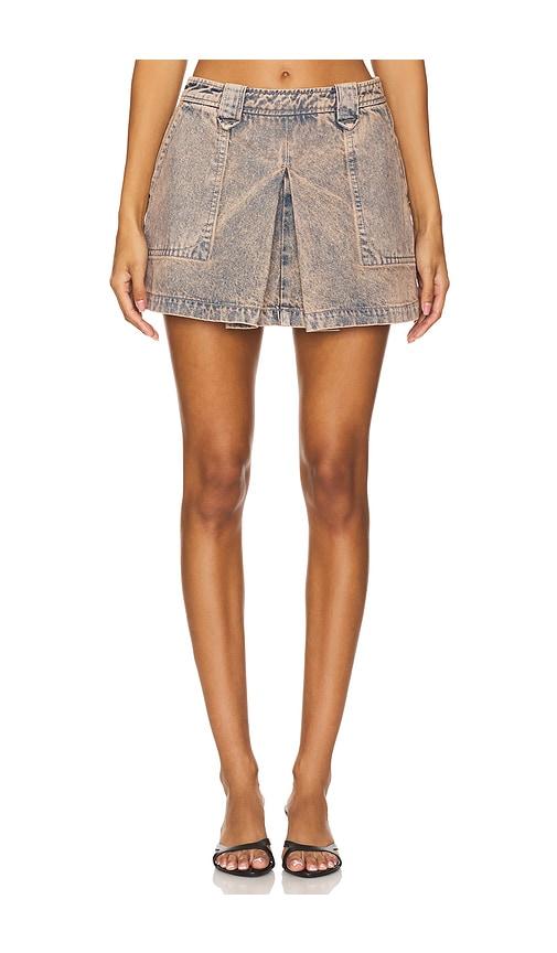 grlfrnd ivy pleated mini skirt in brown. - size 23 (also in 24)