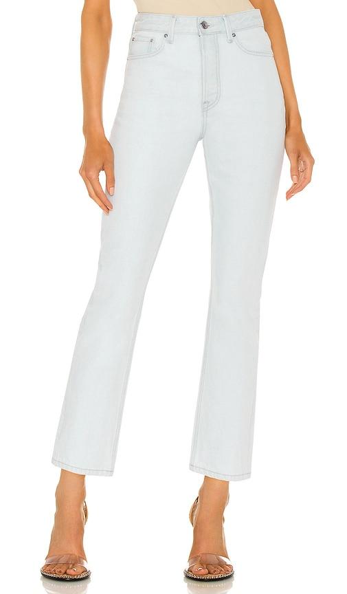 grlfrnd karolina high rise straight crop jeans in denim-light. - size 31 (also in 32)