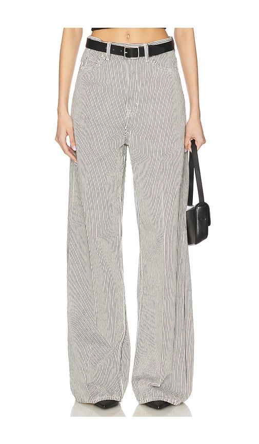grlfrnd rey high rise wide jeans in black,white. - size 30 (also in 32)
