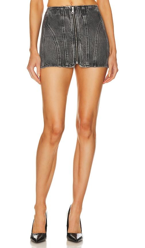 grlfrnd rey racer skirt in grey. - size 25 (also in 26)