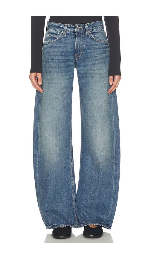 grlfrnd rory short rise baggy in blue. - size 23 (also in 24, 25, 26, 27, 29, 30)
