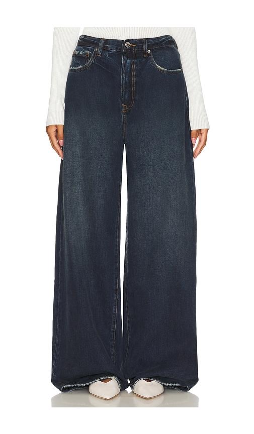 grlfrnd rowan oversized baggy jeans in denim-dark. - size 24 (also in 25, 26)