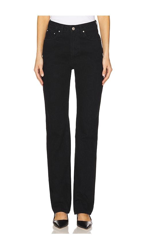 grlfrnd sara super high rise straight jeans in black. - size 24 (also in 25)