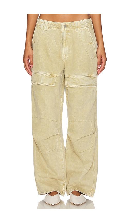 grlfrnd steph low rise cargo jeans in beige. - size 23 (also in 24, 25, 26, 28, 30)