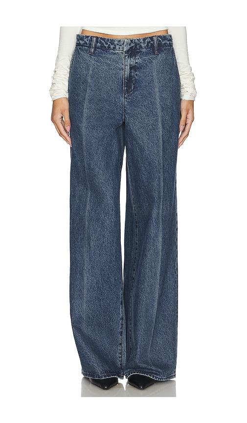 grlfrnd sutton wide leg trouser jeans in blue. - size 24 (also in 25, 26, 27)