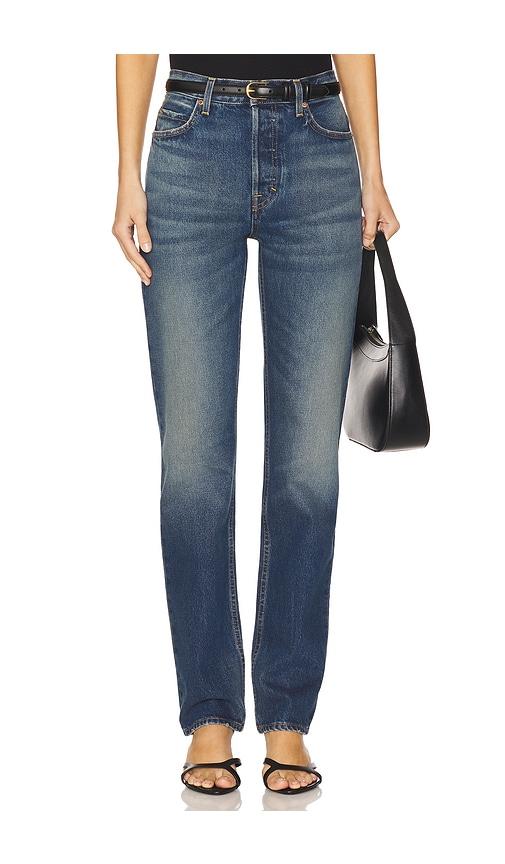 grlfrnd walker mid rise slim jeans in blue. - size 23 (also in 24, 25)