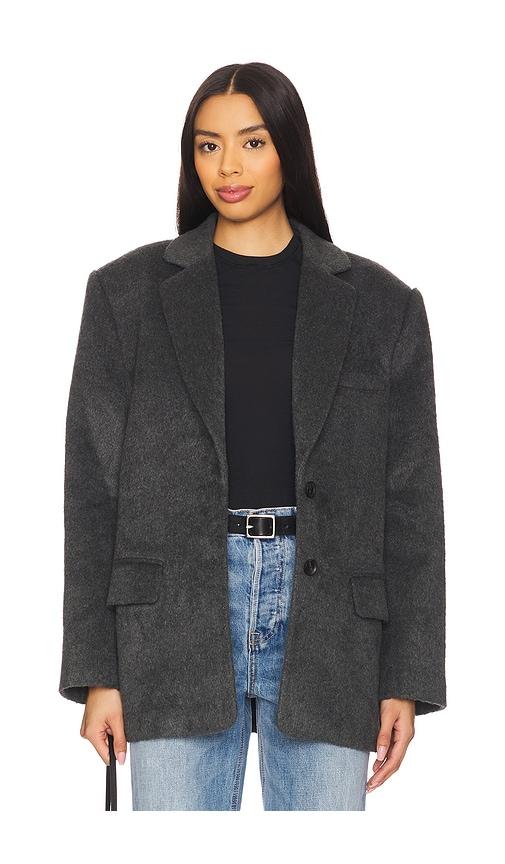 grlfrnd wool blend blazer in grey. - size l (also in s)