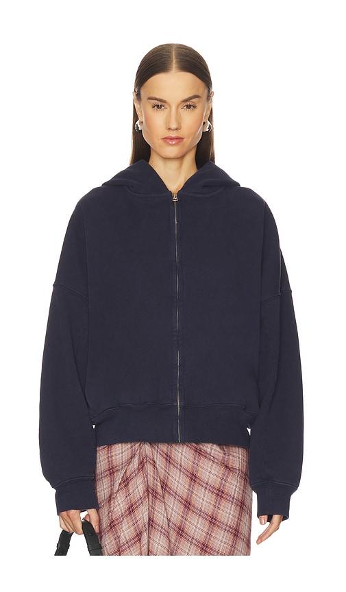 grlfrnd zip hoodie in navy. - size xs (also in xxs)