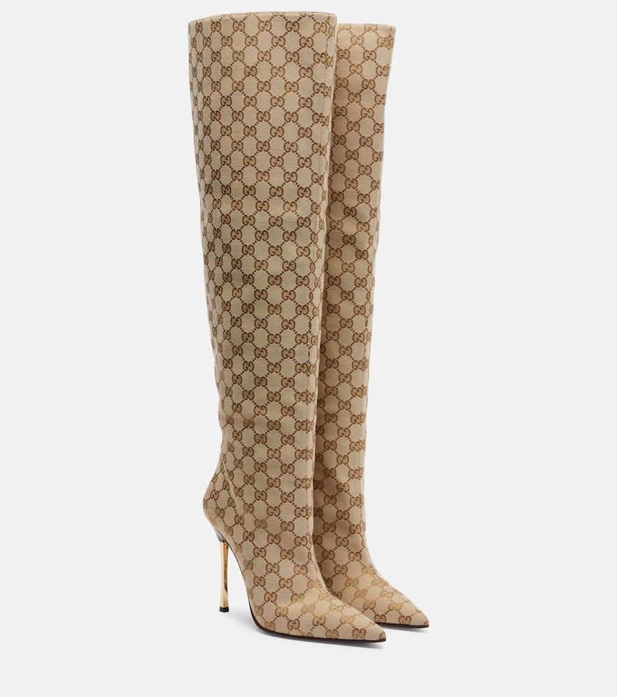 gucci bombshell gg canvas over-the-knee boots