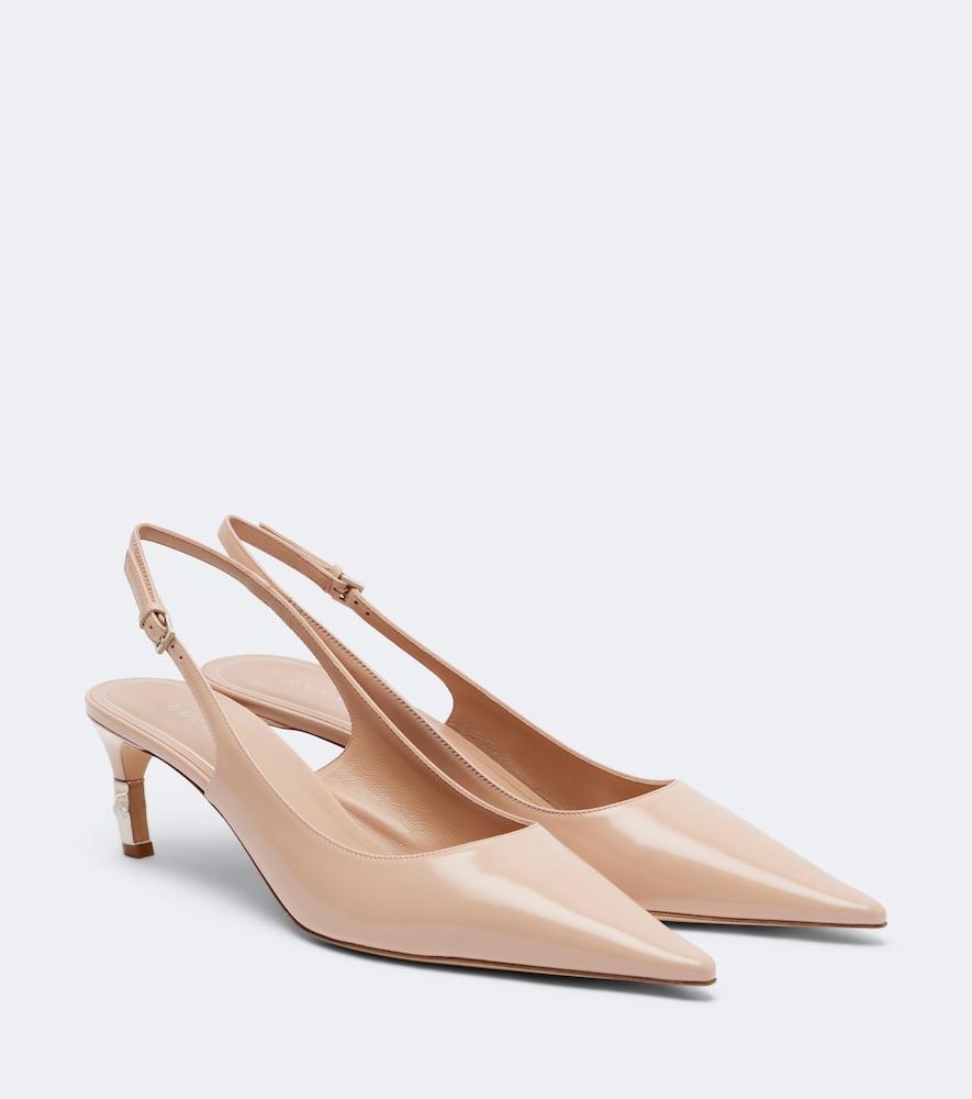 gucci castello leather slingback pumps