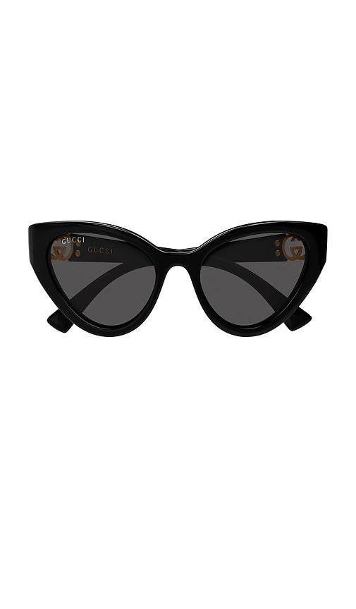 gucci cat eye sunglasses in black.