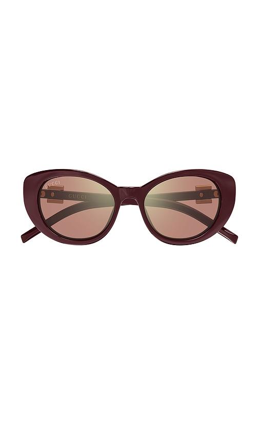 gucci cat eye sunglasses in brown.