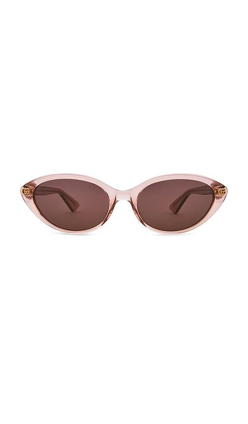 gucci cat eye sunglasses in pink.