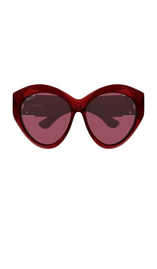 gucci cat eye sunglasses in red.