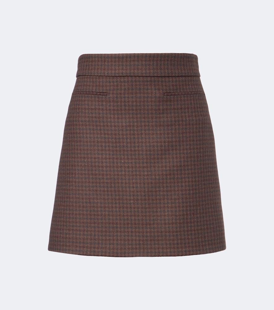 gucci checked wool-blend miniskirt