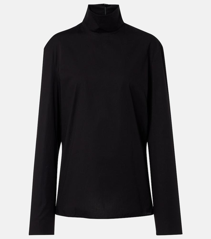 gucci cotton-blend poplin turtleneck top