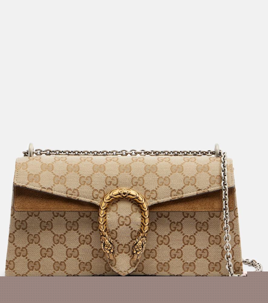 gucci dionysus gg canvas small suede-trimmed crossbody bag