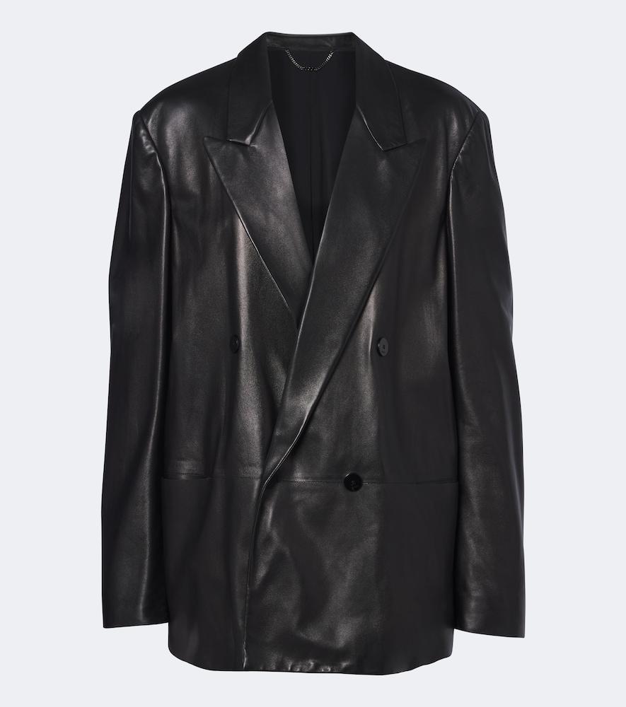 gucci double-breasted leather jacket