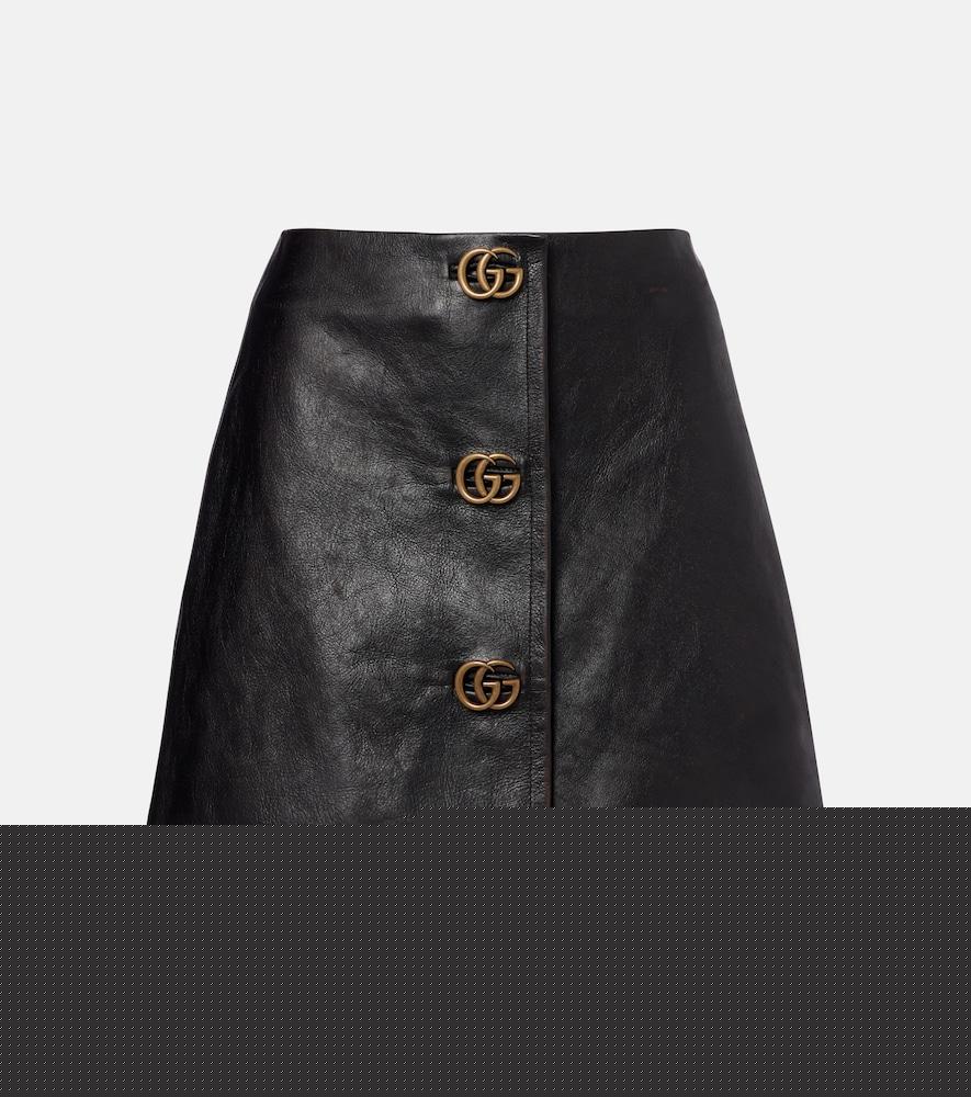 gucci double g leather miniskirt