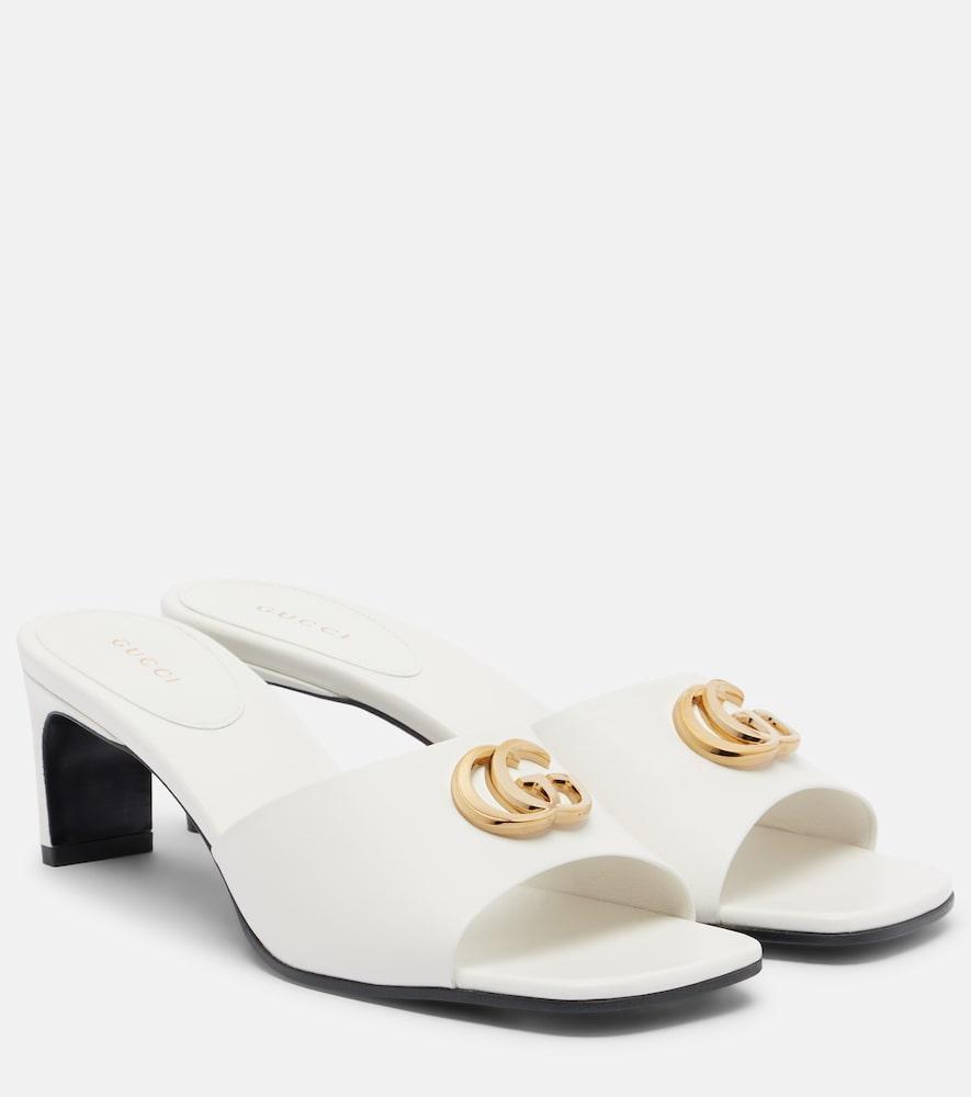 gucci double g leather mules