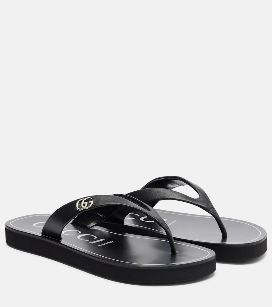 gucci double g leather thong sandals