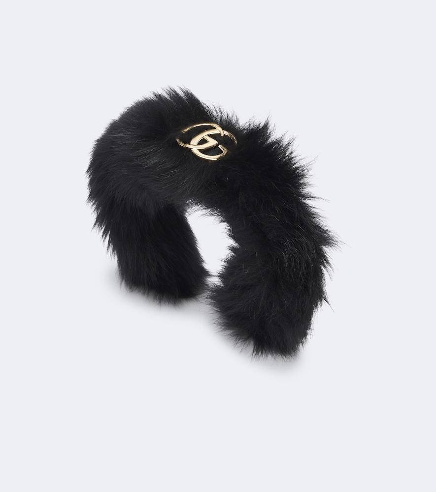 gucci double g shearling headband