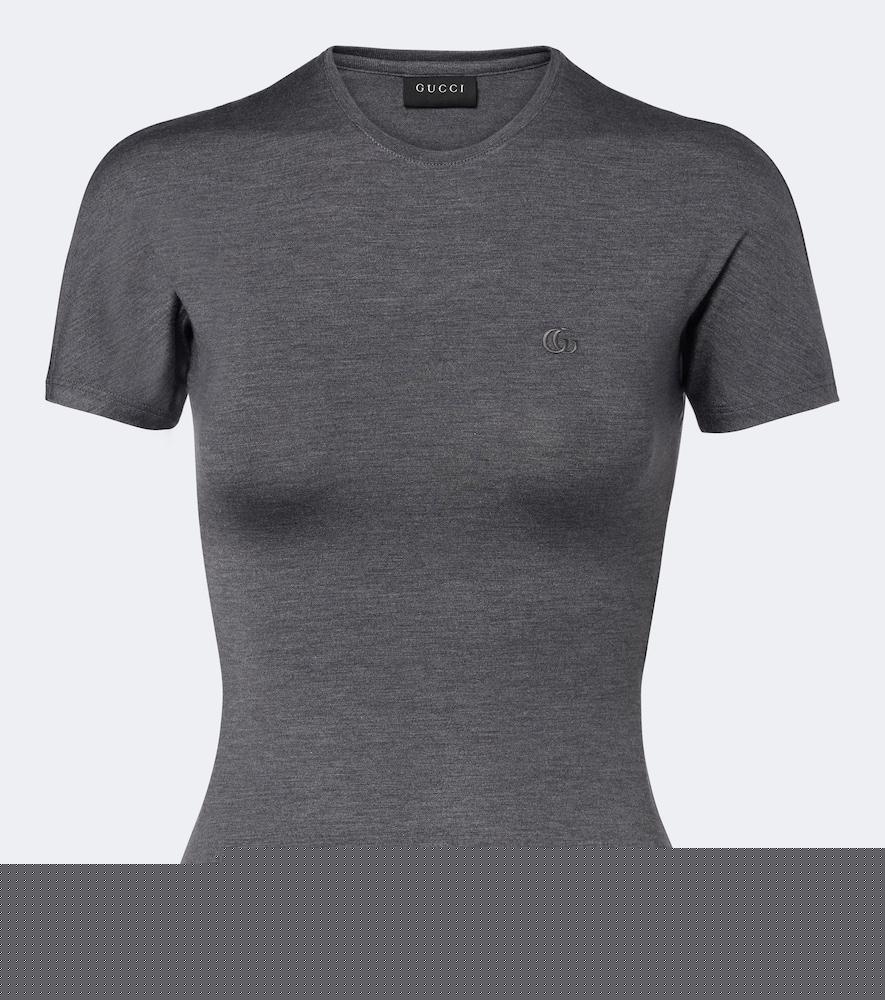 gucci double g silk-blend t-shirt