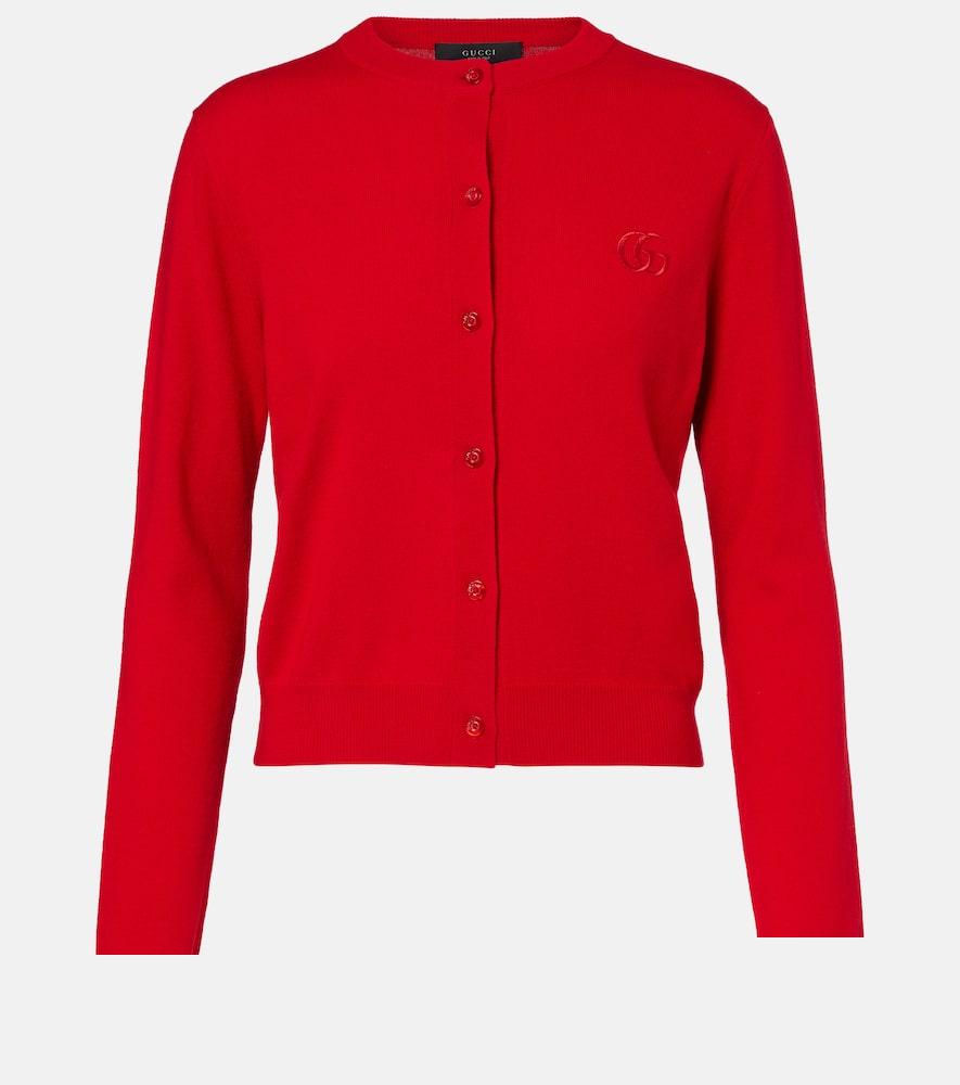 gucci double g wool cardigan