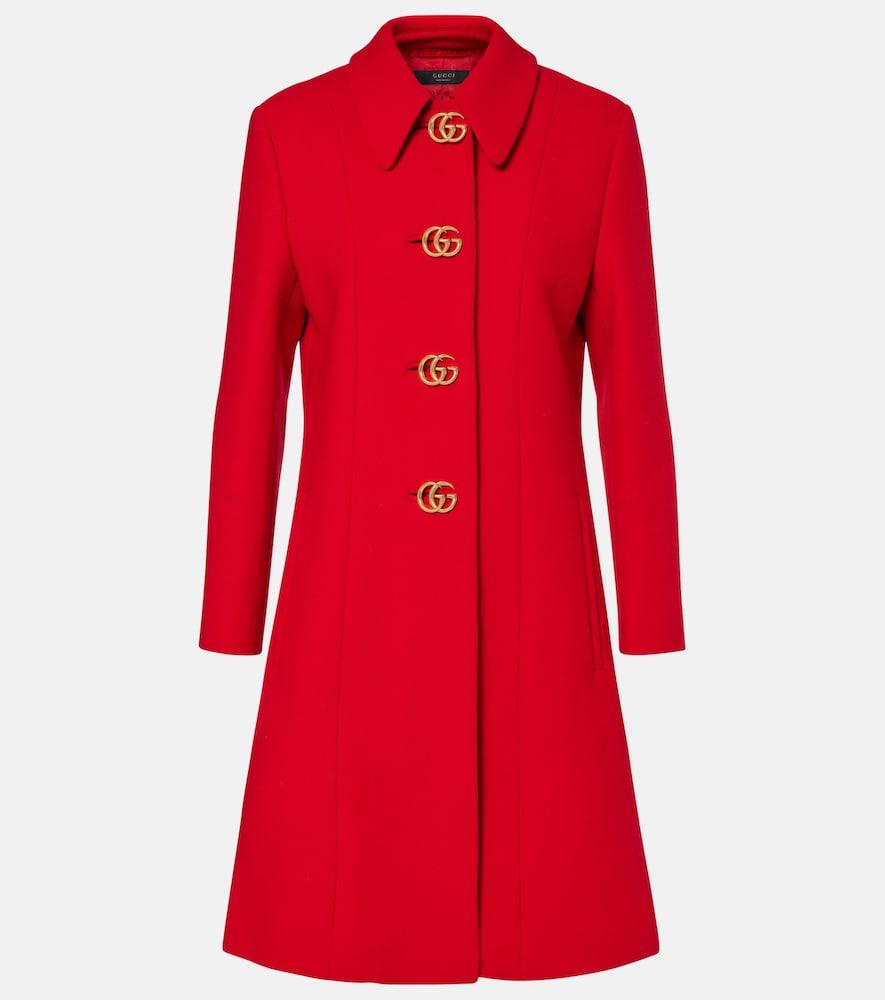 gucci double g wool coat