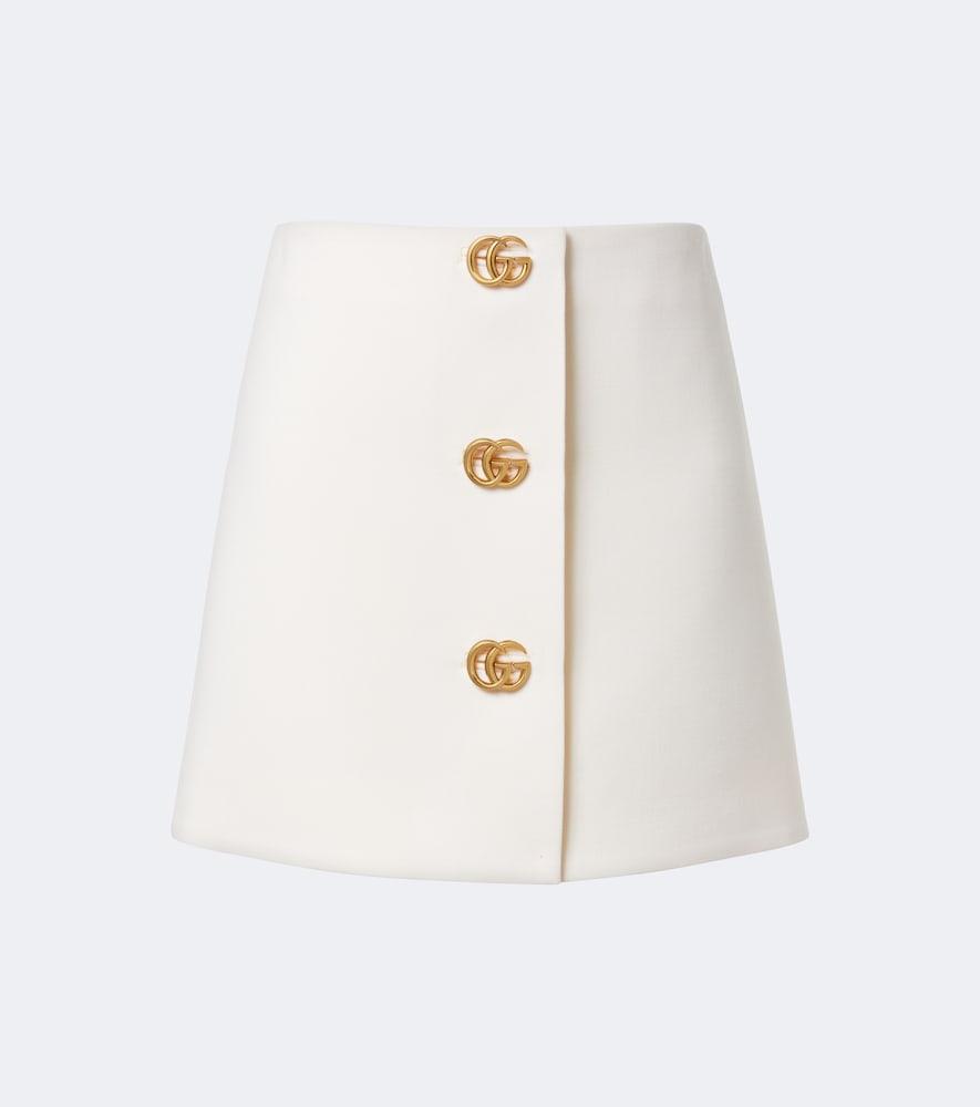 gucci double g wool crêpe miniskirt