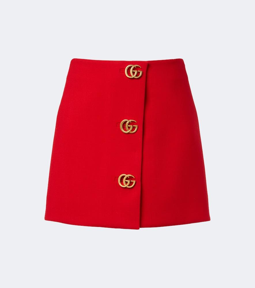 gucci double g wool crêpe miniskirt