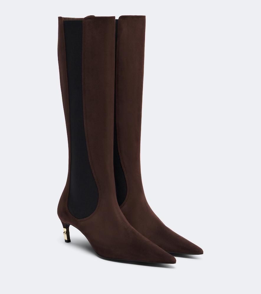gucci eva suede knee-high boots