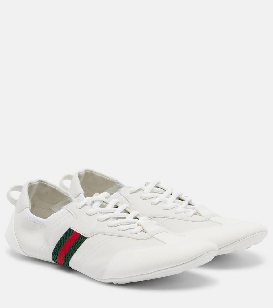 gucci flex suede and leather sneakers