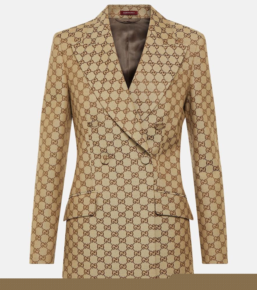 gucci gg canvas double-breasted blazer