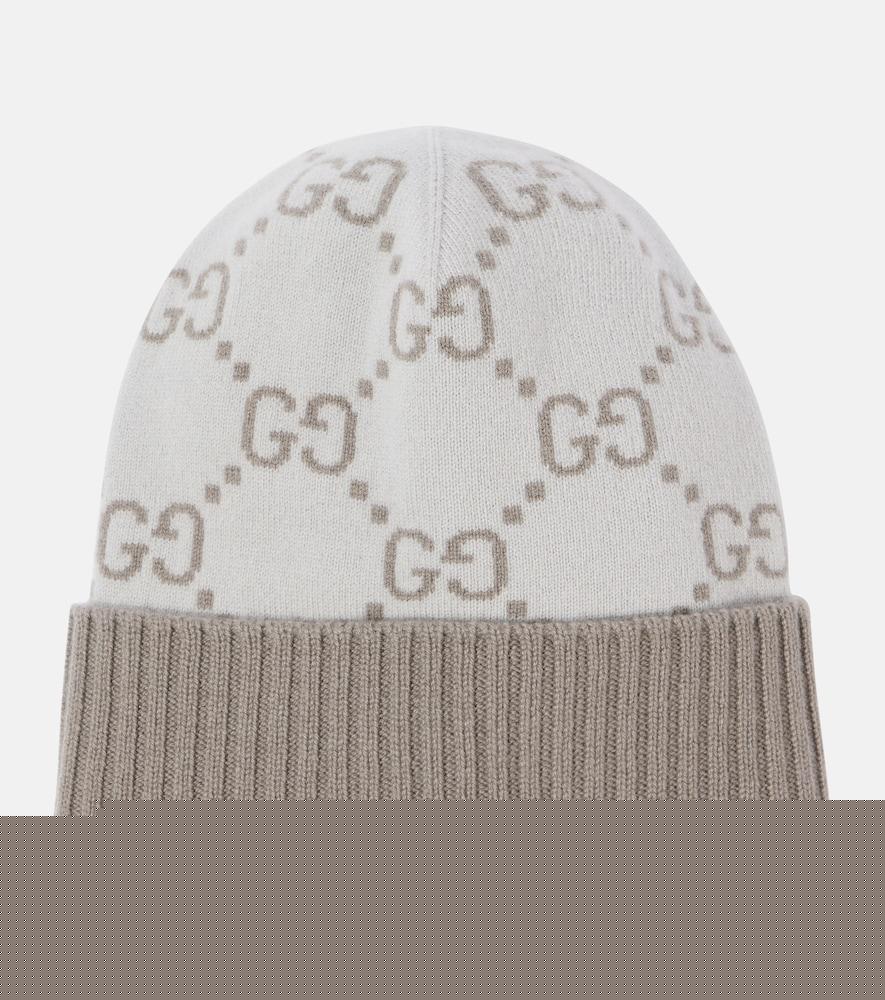 gucci gg cashmere jacquard beanie
