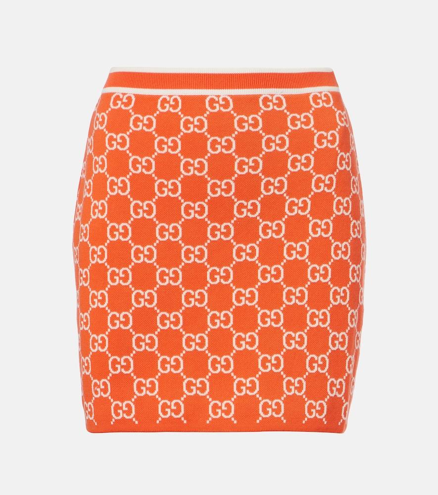 gucci gg cotton jacquard miniskirt