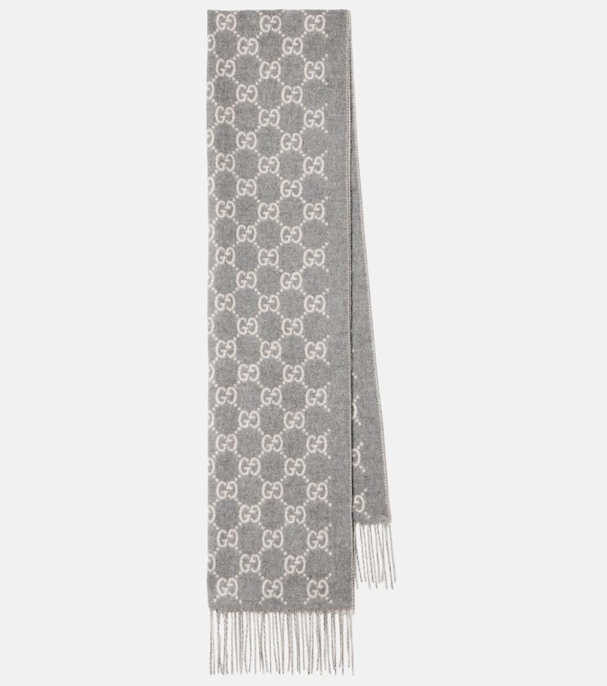 gucci gg fringed cashmere scarf